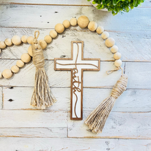 Load image into Gallery viewer, 9&quot; Tall Faith | Wood Cursive FAITH Cross | 2 Layer Wall Decor: Large - 9&quot; Tall  | Krafty Supply
