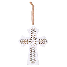 Load image into Gallery viewer, Dicksons - White Decorative Resin Wall Cross 6.25H
