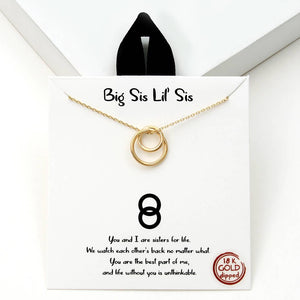 Fashion City | Gold-Dipped Sisters Double Ring Necklace: ONE SIZE / GD
