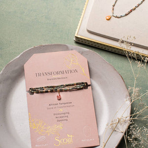 Gold Love Teardrop Stone Wrap Rose Quartz | Labradorite | Scout Curated Wears
