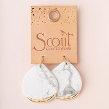 Load image into Gallery viewer, Amazonite Gold Stone Dipped Teardrop Earring

