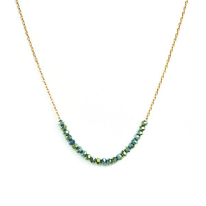 Aqua Delicate Crystal Accented Necklace | Splendid Iris