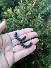 Load image into Gallery viewer, Black Clay Beaded Statement Hoop Earrings
