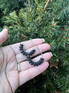 Black Clay Beaded Statement Hoop Earrings