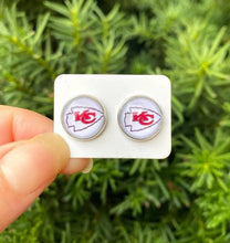 Load image into Gallery viewer, Kansas City KC Chiefs Stud Earrings Game Day: White
