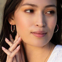 Load image into Gallery viewer, Small Hoop - Desert Blue Multi/Silver Earrings
