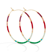 Load image into Gallery viewer, Blue/teal Hoop Earrings |  Miyuki Delica |  Splendid Iris
