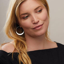 Load image into Gallery viewer, Crescent Hoop/Sterling Silver Earrings
