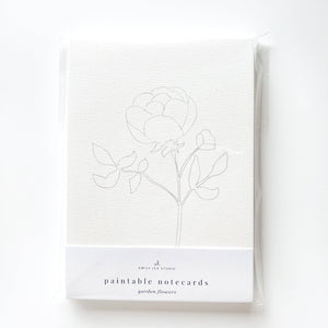 Garden flowers paintable notecards  | emily lex studio