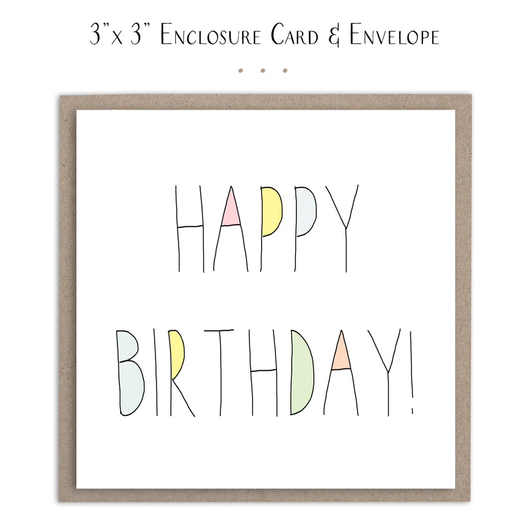 Susan Case Designs - Happy Birthday Colorful Mini Card