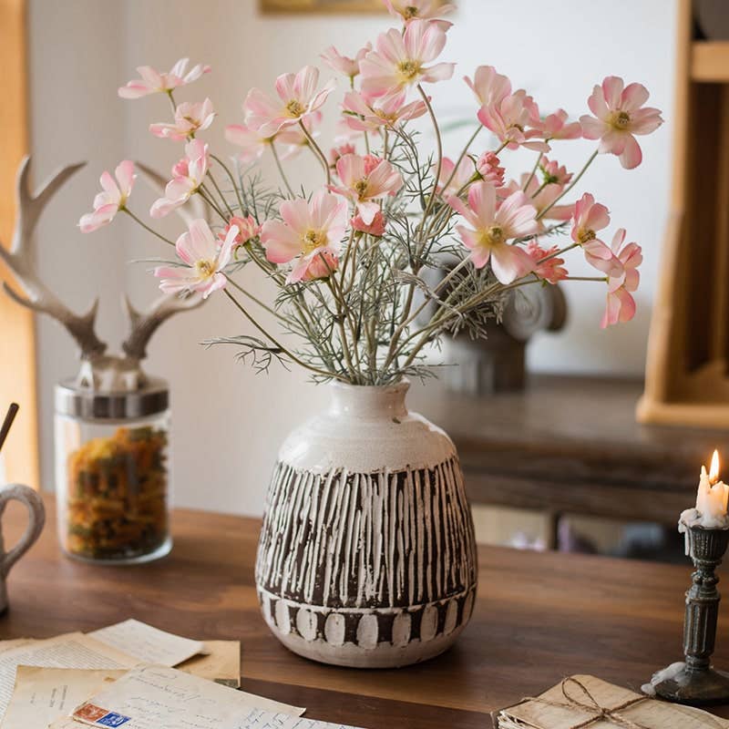 Rustic Reach - Silk Cosmos Stem in Light Pink 24