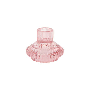Small light Pink Glass | Candle Holder