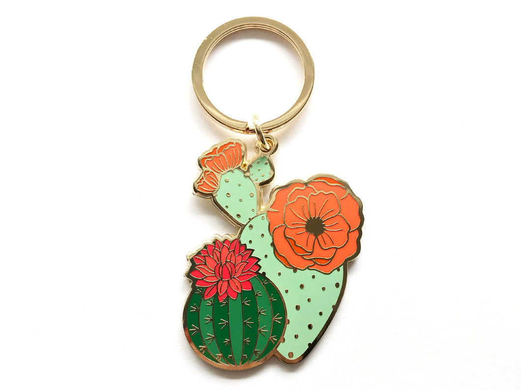 Paper Anchor Co. - Blooming Cacti Plant Keychain