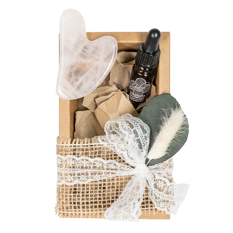 Jolie au Naturel - Gua Sha Stein Rosenquarz I Hyaluron Serum I vegan I Vitamin C I Bestseller