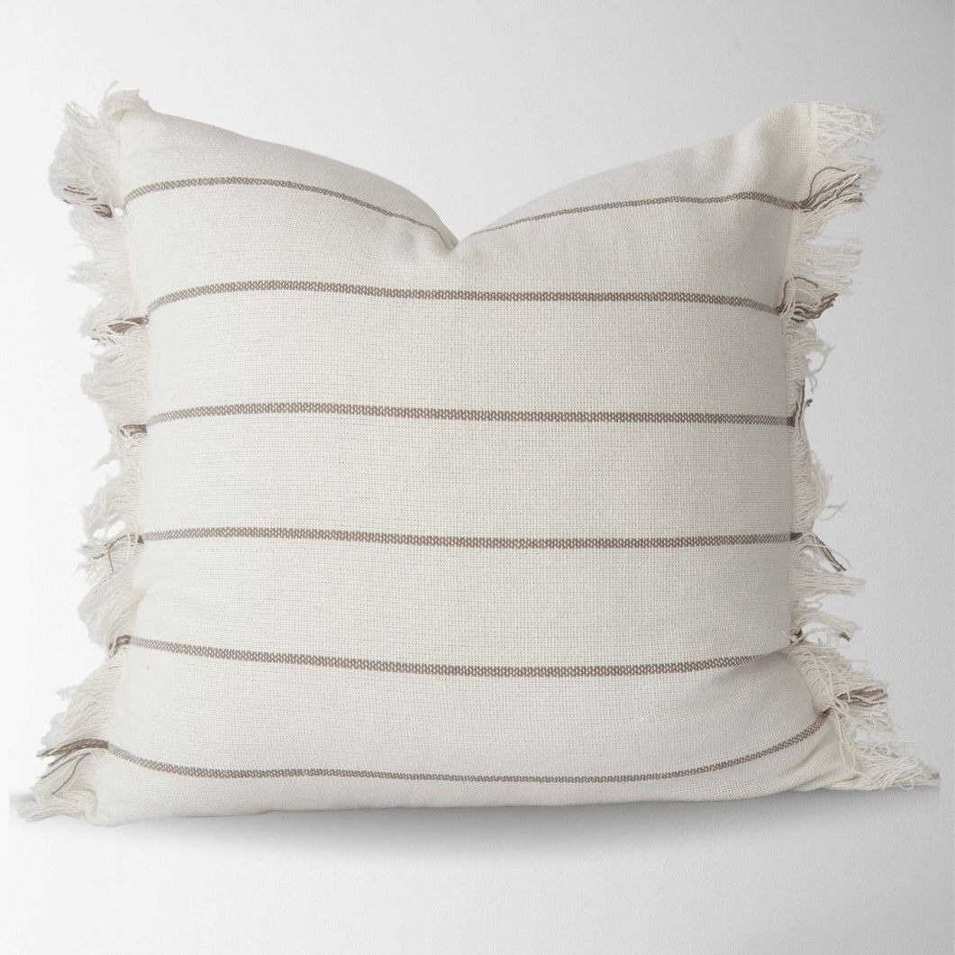 Tajik  Home  LLC - Taylor Striped with Frayed Edge Pillow Cover