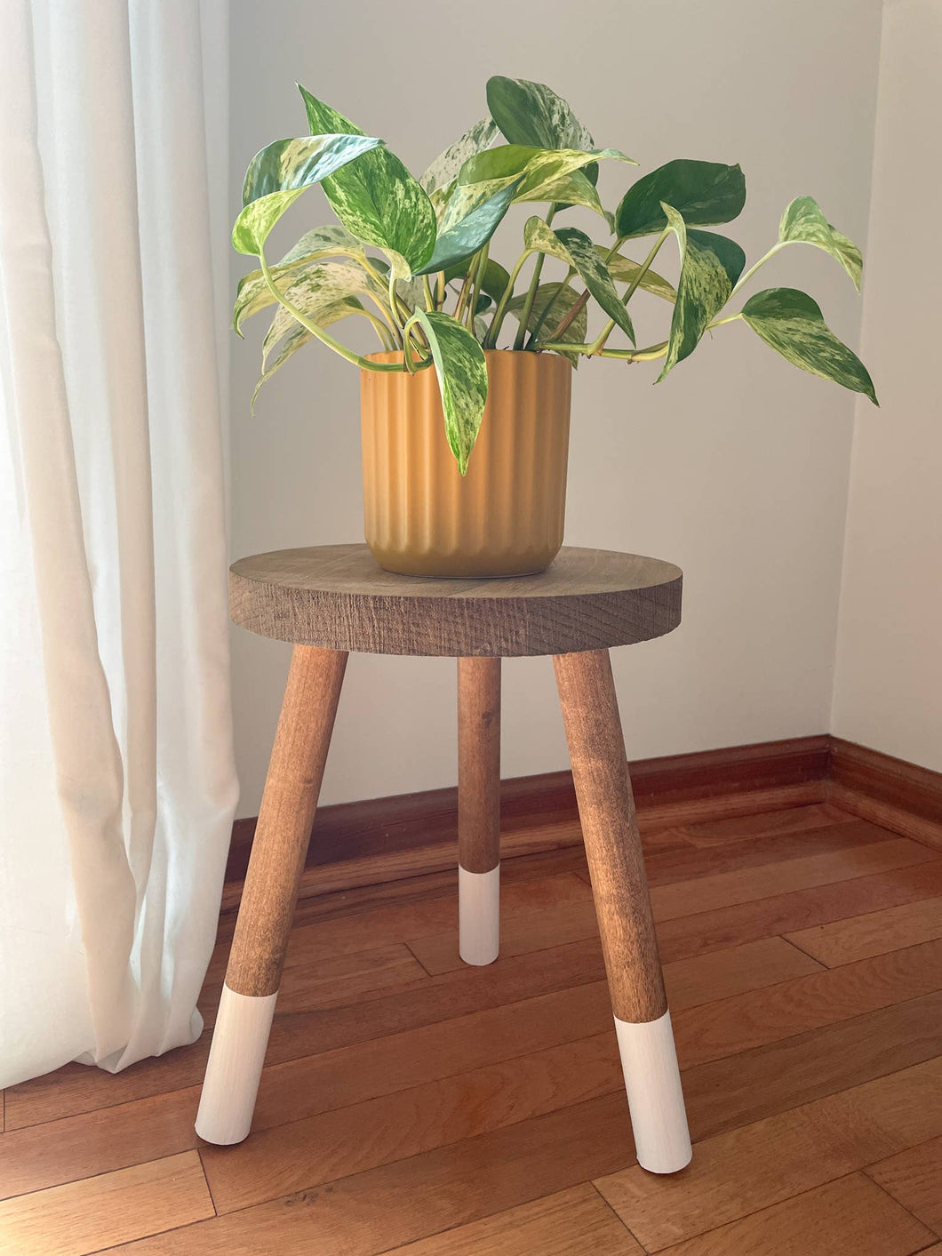 Seven One Six Wood Design | Modern Accent Stool, Plant Stool