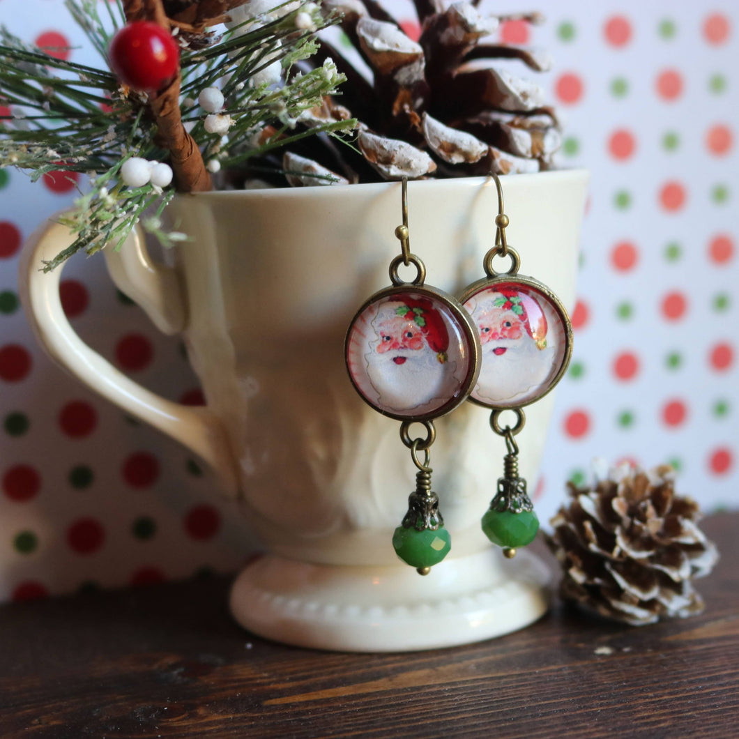 The Divine Iguana - Retro Santa Vintage Inspired Christmas Earrings