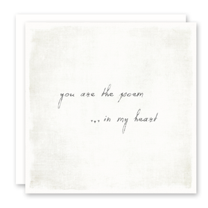 Susan Case Designs - You Are The Poem In My Heart - Love Card