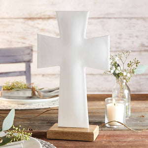 Faithworks by Creative Brands - 10" Enamel Cross White