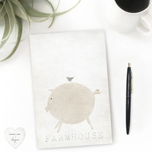 Susan Case Designs - Pig and Bird Farmhouse - Notepad