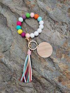 The Wristlet Bar - Multi Color Silicone Bead Keychain Wristlet