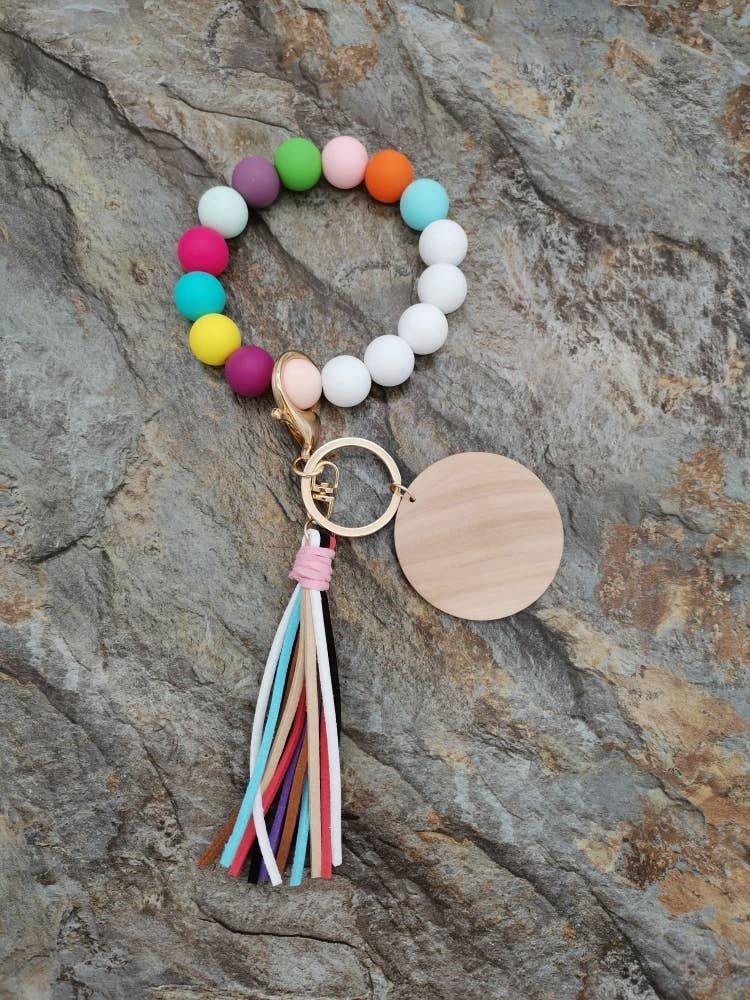 The Wristlet Bar - Multi Color Silicone Bead Keychain Wristlet