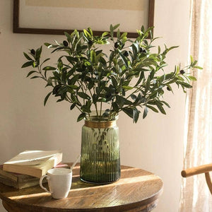 Rustic Reach - Artificial Fruit Faux Olive Stem 28" Tall
