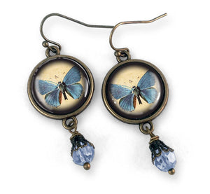 The Divine Iguana - Blue Butterfly Earrings