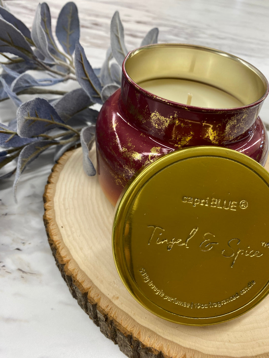 Capri Blue 19 oz Glimmer Signature Jar Tinsel & Spice
