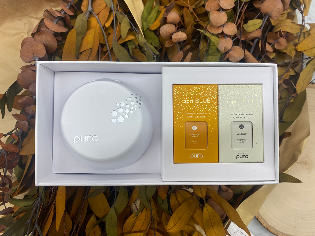 Capri Blue Pura Home Diffuser Kit Volcano Pumpkin Dulce