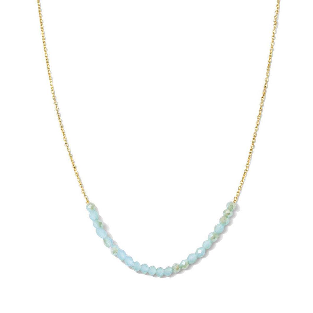 Aqua Delicate Crystal Accented Necklace | Splendid Iris