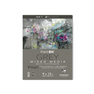Grey | 9x12 | PaintON Mixed Media Pads - 250g  | Exaclair