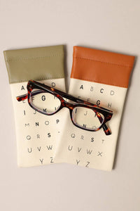 Fashion City |Alphabet Glasses Pouch Eyewear Sleeves: One Size / 12 ASSORTED COLOR
