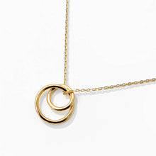 Load image into Gallery viewer, Fashion City | Gold-Dipped Sisters Double Ring Necklace: ONE SIZE / GD
