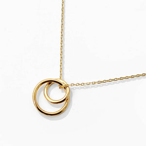 Fashion City | Gold-Dipped Sisters Double Ring Necklace: ONE SIZE / GD