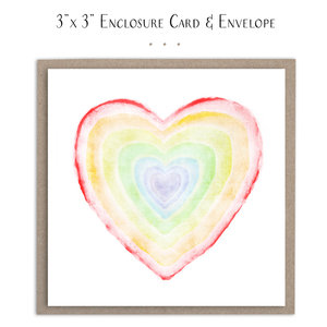 Susan Case Designs - Rainbow Heart Mini Card