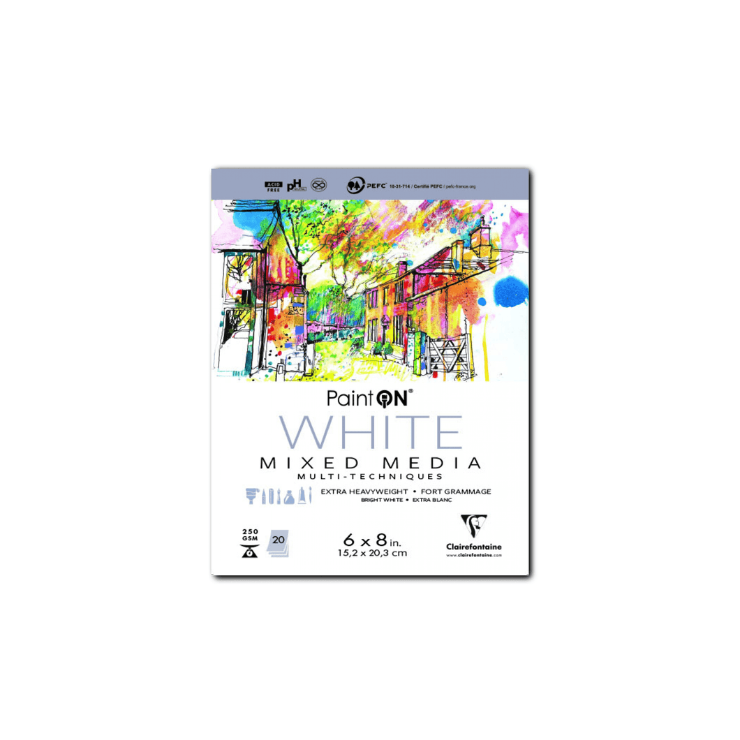 White |6x8 | PaintON Mixed Media Pads - 250g  | Exaclair