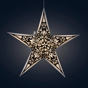 Narna 5 Pointer 24" Pearl Paper Star Lantern Light