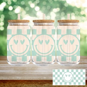 Small Biz Shipping Co - Mint Smiley Face - UV DTF Wrap
