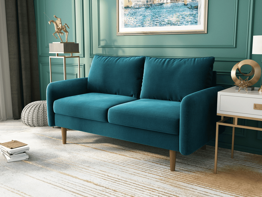 Coosy Home - Loveseat - Sora III - Round Arm Velvet Upholstery