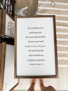 The Lord Bless You and Keep You - Numbers 6:24-25: 8x12" / White | Lily and Sparrow