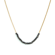 Load image into Gallery viewer, Black | Delicate Crystal Accented Necklace | Splendid Iris
