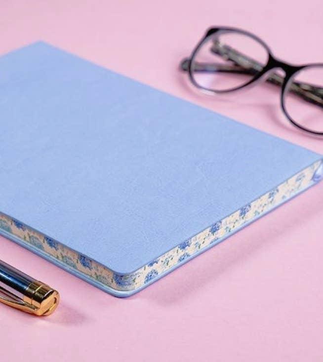 Floral Artisan Notebook (Blank Journal) | Duck Egg Blue | Microcosm Publishing & Distribution -