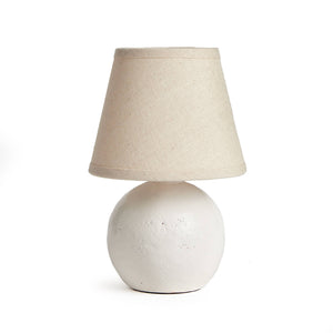 Leland Mini Lamp: White / Ceramic Fabric Wiring